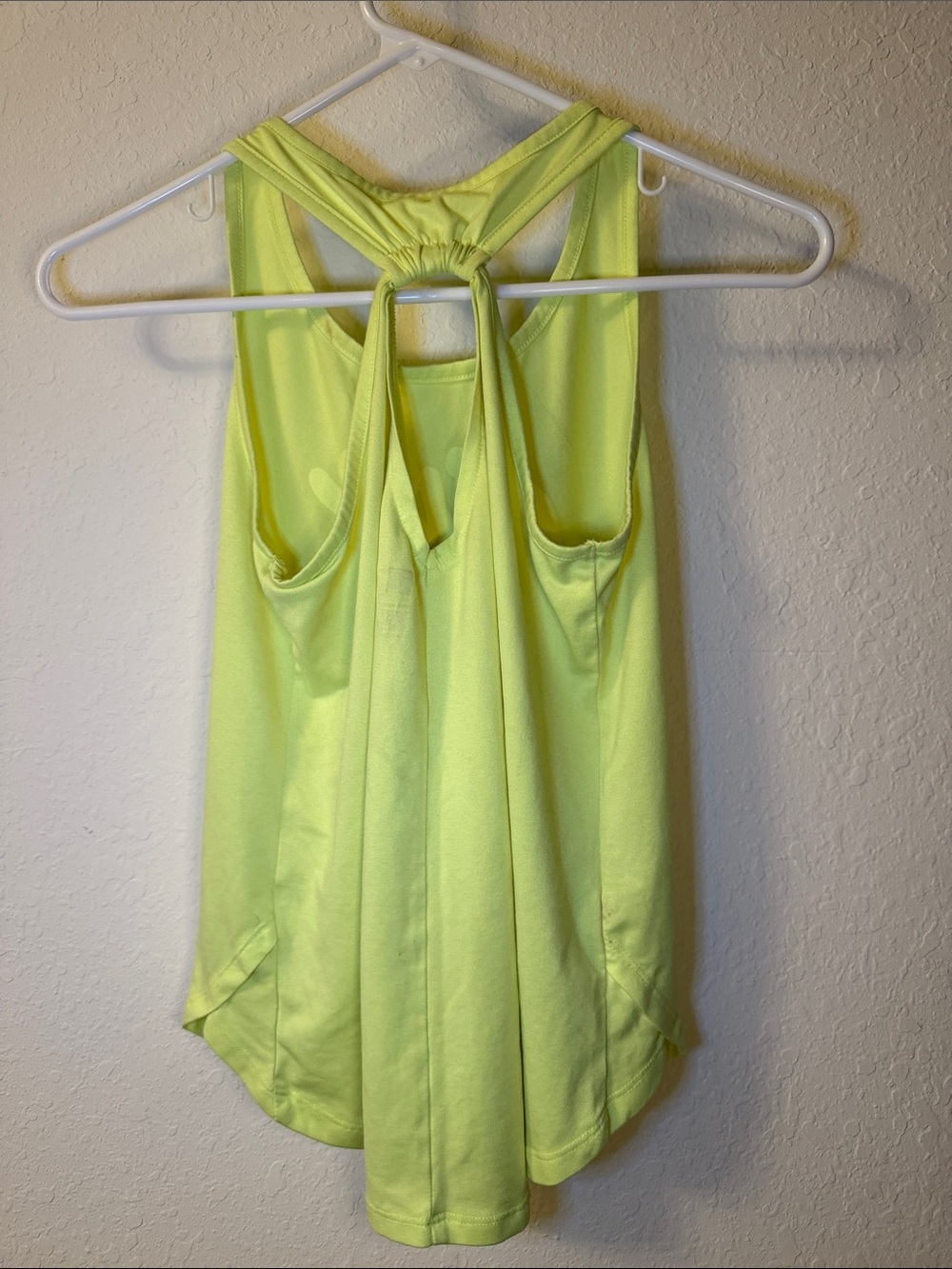 Xersion Neon Yellow Racerback Tank Top with Multicolor Script - Picture 2 of 3